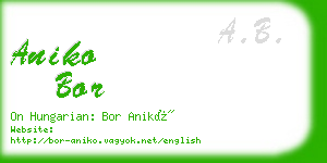 aniko bor business card